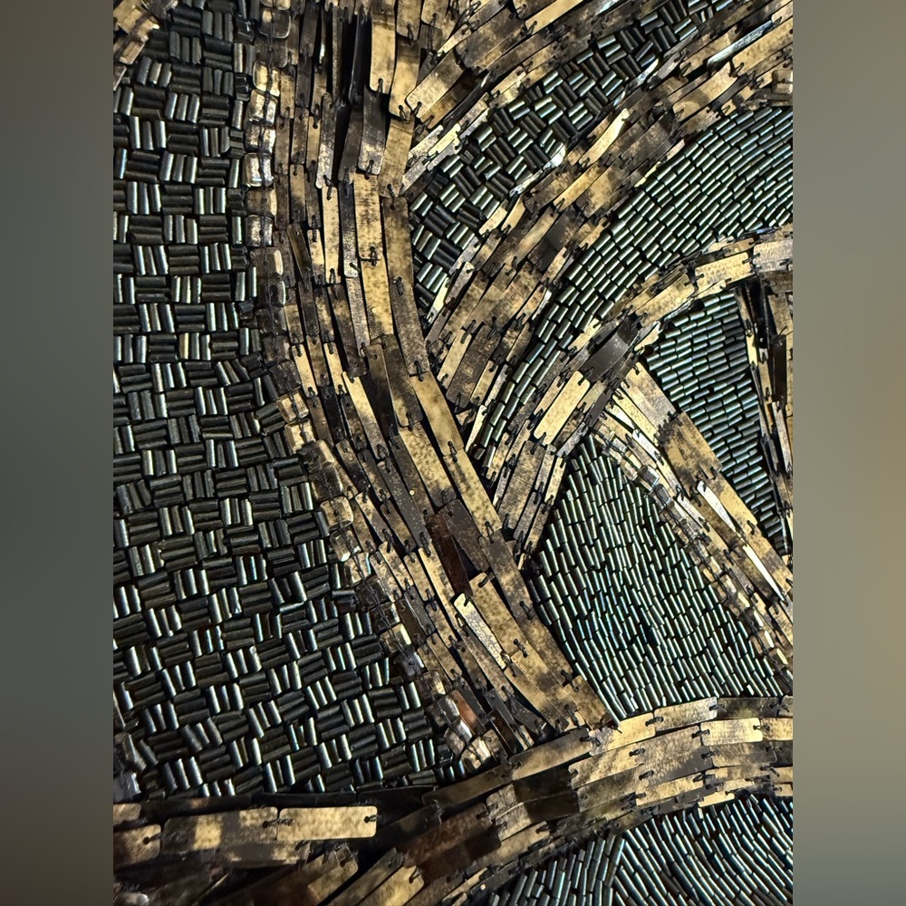 All Saints Embellished Sequin Dress in Black and Gold - Picture 3 of 4